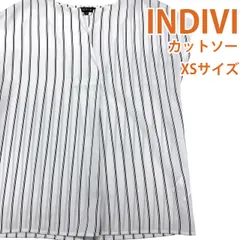 INDIVI 半袖カットソー 34 XS 白黒 ボーダー ストライプ インディヴィ #26-0482のサムネイル