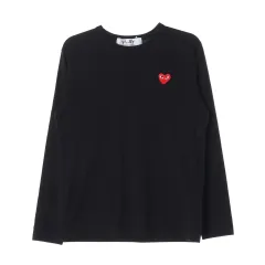 (新品) コム・デ・ギャルソン PLAY 25SS レッド ハート ワッペン ロゴ コットン 長袖 Tシャツのサムネイル