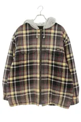 シュプリーム  Plaid Hooded Zip Up Shirt チェック総柄フーデットジップアップブルゾン メンズ Lのサムネイル