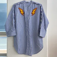 (S) サンドロ 雷 刺繍 ストライプ シャツのサムネイル