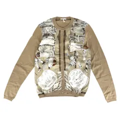 【大決算】 エルメス カーディガン レディース シルク切り替え アニマル アパレル 服 HERMES XS ベージュ マルチカラー シルク    春 秋【中古品】のサムネイル