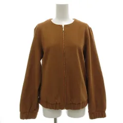 ドレスキップ DRESKIP ノーカラージャケット ブルゾン ジップアップ M 茶 ブラウン /GV ■YHS14のサムネイル