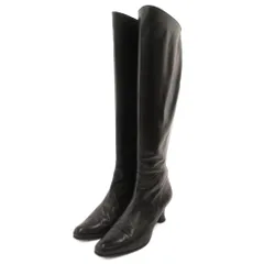 イヴサンローラン YVES SAINT LAURENT ロングブーツ シューズ ヒール レザー サイドジップ 35.5 黒 ブラック /JS IBO102のサムネイル