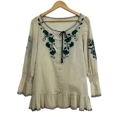 GRACE CONTINENTAL(グレースコンチネンタル) チュニック サイズ36 S レディース アイボリー×グリーン×カーキ 刺繍/フラワーのサムネイル