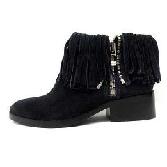 3.1 フィリップリム 3.1 phillip lim ブーツ ショート フリンジ スエード 37 紺 ネイビー /SR23のサムネイル
