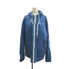 エーグル AIGLE ジャケット パーカー 上着 麻 リネン L 青 ブルー フード付き 長袖 ジップアップ /KK ■ECB002のサムネイル