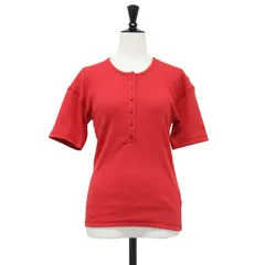 【美品】JANE SMITH ジェーンスミス レッド サイズ:38(M) 26春夏 コットン リブ ヘンリーネック プルオーバー COTTON RIB HENRY NECK SHORT SLEEVE PULLOVER 日本製【レディース】【中古】のサムネイル