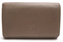 ヒロフ／HIROFU 財布 ウォレット レディース 女性 女性用 レザー 革 本革 ベージュ  P25-50101 センプレ Hロゴ 小銭入れあり シボ革 シュリンクレザーのサムネイル