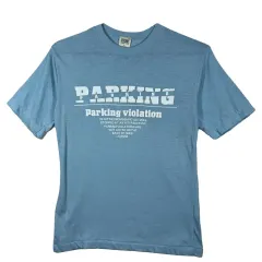 スカイブルー レタリング 半袖 Tシャツ カジュアル デイリーウェア L ポリエステル ブレンドのサムネイル