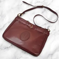 Cartier カルティエ マストライン ベルトデザイン ショルダーバッグ ボルドー ワインレッド レザー ヴィンテージ 保存袋有りのサムネイル