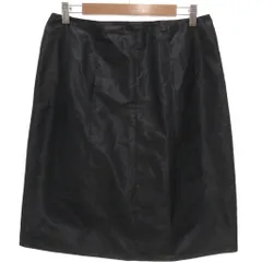 マックスマーラ ウィークエンドライン MAX MARA WEEKEND LINE 美品 台形スカート 44 ひざ丈 光沢 バックファスナー 黒 ブラック /KB ■GY62のサムネイル