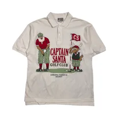 CAPTAIN SANTA キャプテンサンタ キャラクター デザイン 鹿の子 半袖 ポロシャツ サイズ M / ホワイト系 メンズのサムネイル