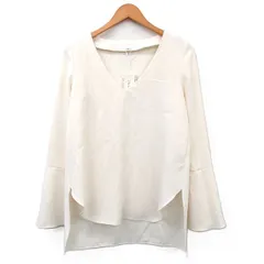 ジルスチュアート JILL STUART タグ付き カットソー Tシャツ 長袖 Vネック シンプル M アイボリー 白 /KT33のサムネイル