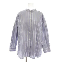マックスマーラ ウィークエンドライン MAX MARA WEEKEND LINE シャツ ブラウス ストライプ 48 青 ブルー 白 バンドカラー 長袖 511109016 /YMのサムネイル