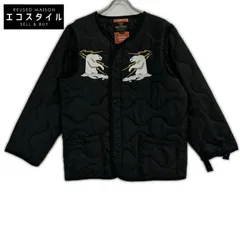 HOUSTON　ヒューストン　ブラック アラスカクマ刺繍 EMBROIDERY M-65 JACKET LINER　Mのサムネイル