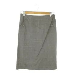 ナルシソロドリゲス Narciso Rodriguez スカート ウール 42 グレー チェック柄 膝丈 ボタン付きデザイン /AO47 ■ECA005のサムネイル