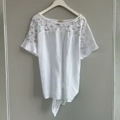 Ambra イタリー リネン 100% レース ブラウス XL オーバーサイズのサムネイル
