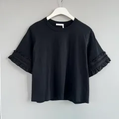 SeeByChloe クロエ ブラック フリル袖 Tシャツ Mのサムネイル
