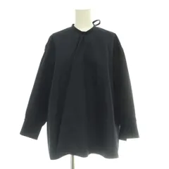 ブラミンク BLAMINK シルク混バックジップブラウス シャツ 長袖 無地 ワンカラー 36 紺 ネイビー 7921-230-0095 /BBのサムネイル