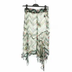 イザベル マラン エトワール ISABEL MARANT ETOILE 2019年製 フレアスカート ひざ丈 アシンメトリー 総柄 シルク 絹 34 XS 水色 ライトブルー 赤 レッド 黒 ブラック /AN17のサムネイル