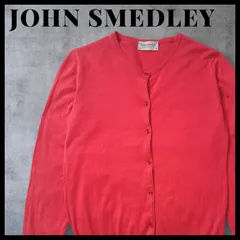 JOHN SMEDLEY シーアイランドコットン カーディガン Mサイズ 英国製 現行タグ 赤 コーラルレッド クルーネックのサムネイル