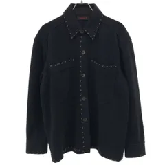 CABaN キャバン コットンカシミヤ ステッチワークシャツ 59-02-14-02011 ブラック Mのサムネイル