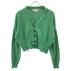 MARNI マルニ 23SS MA DAMAGED KINT CARDIGAN ダメージクロップドニットカーディガン CDMD0223A1 グリーン 42のサムネイル