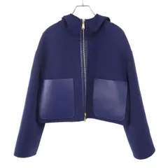 FENDI フェンディ ズッカ ダブルフェイスリバーシブルレザーポケットクロップドジャケット 12CPF-20-521 FJ6993 A5HD ネイビー 40のサムネイル
