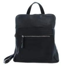 ジャンニキャリーニ GIANNI CHIARINI リュックサック デイパック レザー 黒 ブラック フロントジップポケット トップハンドル /SX ■GY99のサムネイル
