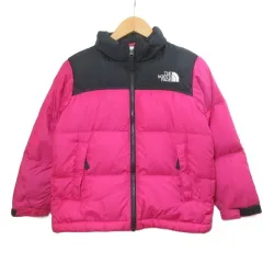 ザノースフェイス THE NORTH FACE ヌプシ ジャケット ダウン キッズ 子供服 120cm アウトドアウェア ナイロン ジップアップ ロゴ刺繡 スタンドカラー バイカラー フューシャピンク ブラック NDJ92265 /Xのサムネイル