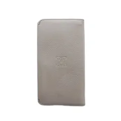 ヒロフ HIROFU 長財布 二つ折り 小銭入れ 札入れ レザー 本革 グレー エンボスロゴ 無地 /RI ■OS ■GY18のサムネイル