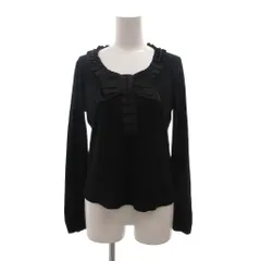 トゥービーシック TO BE CHIC カットソー 2 黒 ブラック 長袖 フリルネック リボン装飾 /NU ■GY06のサムネイル