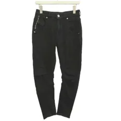 ディーゼルブラックゴールド DIESEL BLACK GOLD デニム ジーンズ S 黒 ブラック ジッパーポケット 膝切り替え フルレングス /NP ■ECD004のサムネイル
