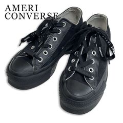 CONVERSE × AMERI コンバース アメリ 通年 スウェード 厚底 ローカット プリント スニーカー Sz.24cm レディース