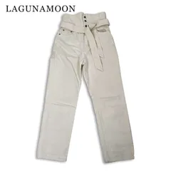 LAGUNAMOON ラグナムーン 通年★ ハイウエスト タック ワイド ロング デニム パンツ ジーンズ Sz.S レディースのサムネイル