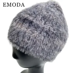 【美品】EMODA エモダ 秋冬★ シャギー コンパクト ビーニー ニット帽 Sz.F レディースのサムネイル