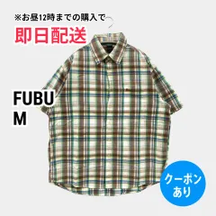 FUBU シャツ/ブラウス M ブラウン チェック柄 ミドル丈 半袖 レギュラーカラー メンズのサムネイル