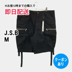 J.S.B カーゴパンツ M ブラック ハーフ・ひざ丈 コットン 無地 ワイド・ルーズ レギュラー メンズのサムネイル