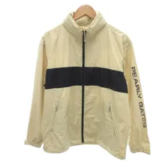 パーリーゲイツ PEARLY GATES スイングトップ M ベージュ 長袖 ボーダー柄 スタンドカラー /HW ■GY06のサムネイル