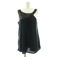 ビーシービージーマックスアズリア BCBGMAXAZRIA カットソー ノースリーブ タンクトップ XS 黒 ブラック スパンコール装飾 チュール /KU ■GY60のサムネイル