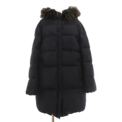バックナンバー BACK NUMBER マルハチ コラボ ダウンジャケット ロング ジップアップ フード フェイクファー L ダークネイビー /MGのサムネイル
