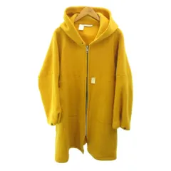 ミスターハリウッド N.HOOLYWOOD 18AW フーデッドコート メッセージ プリント ウール ロング丈 40 黄 イエロー 0331のサムネイル