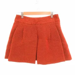 レッド ヴァレンティノ RED VALENTINO ミニプリーツスカート Aライン ドット柄 38 オレンジ 黒 ブラック /YJ ■GY06のサムネイル