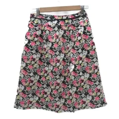 ウンガロ UNGARO フレアスカート ミモレ丈 38 M マルチカラー 花柄 /SM27 ■GY58のサムネイル