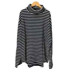 ザ・ダファー・オブ・セントジョージ The DUFFER of ST.GEORGE ボーダー Tシャツ カットソー ハイネック 長袖 M ネイビーのサムネイル