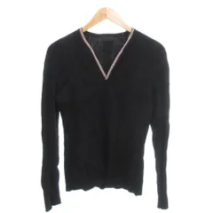 コムサデモードメン COMME CA DU MODE MEN 美品 リブニット セーター M 黒 ブラック Vネック 長袖 ライン入り /YJ ■GY60のサムネイル
