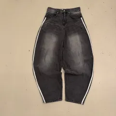 ブラックデニム ウォッシュド デニム バルーンパンツのサムネイル