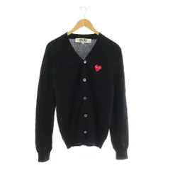 プレイコムデギャルソン PLAY COMME des GARCONS AD2018/8 ウールニットカーディガン 長袖 Vネック ハートロゴワッペン S ネイビー AZ-N008 /DOのサムネイル