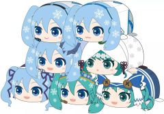 [중고] 봉제인형 마스코트·봉제인형 배지 전 7종 세트 [VOCALOID 유키미쿠(SNOW MIKU) 따뜻한 콜로마스코트]