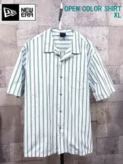 美品 ニューエラ ストライプ柄 半袖オープンカラーシャツ XL NEWERAのサムネイル